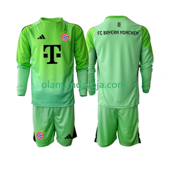 Camisola Bayern de Munique Guarda-redes Criança Equipamento Primeiro 2025-2026 Manga Comprida